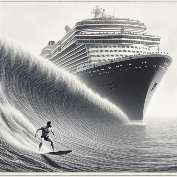 Man Surfs “Tsunami” Created by World’s Largest Cruise Ship - Cruise Hive